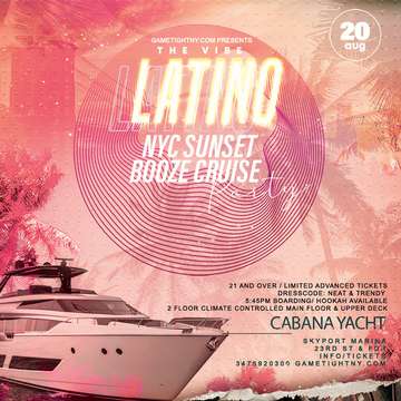 Event Saturday Sunset Latin Vibes NYC Cabana Yacht Party Skyport Marina 2022