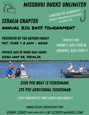 Event Sedalia Annual Big Bass Fishing Tournament
