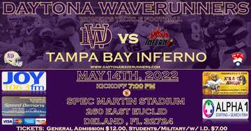 Event Daytona Waverunners vs Tampa Bay Inferno Women's Tackle Football Game  5/14/2021