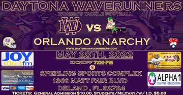 Event Daytona Waverunners vs Orlando Anarchy Women's Tackle Football Game  5/28/2022