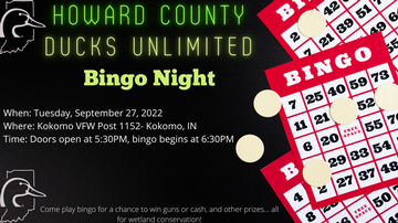 Event Howard County Ducks Unlimited Gun Bingo