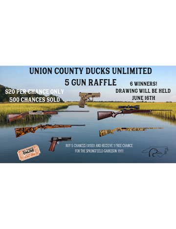 Event Union County Ducks Unlimited 5 Gun Raffle