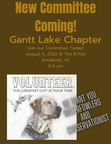 Event New Chapter in the Works! Gantt Lake Waterfowler's