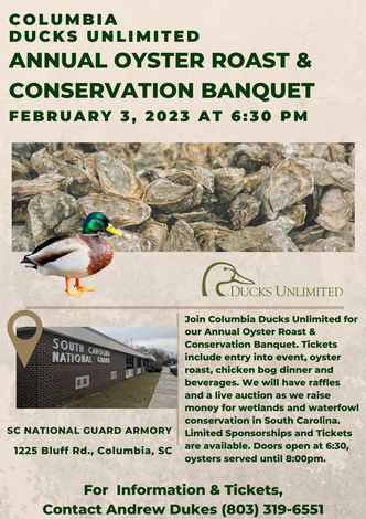 Event Columbia Ducks Unlimited Annual Oyster Roast & Banquet