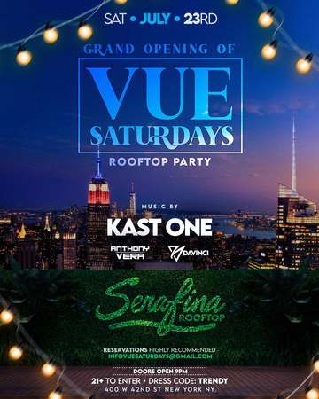 Event Grand Opening Of Vue Saturdays Rooftop Party At Serafina Rooftop
