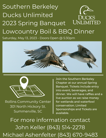 Event Southern Berkeley Ducks Unlimited Spring Banquet & Lowcountry Boil