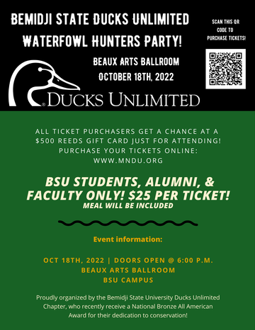 Event Bemidji State University Waterfowl Hunter's Party