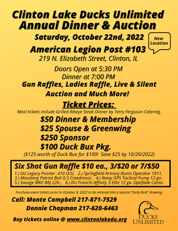 Event Clinton Lake Annual Dinner & Auction