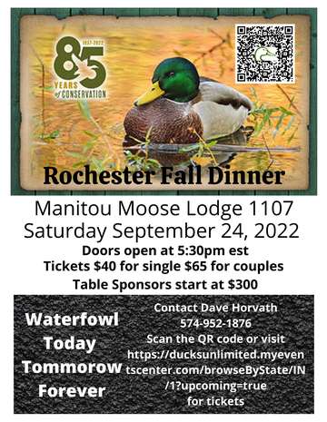 Event Rochester Ducks Unlimited Dinner (Rochester, IN)