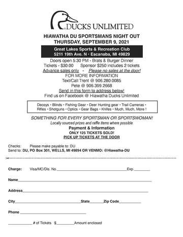 Event Hiawatha Sportsman's Night Out