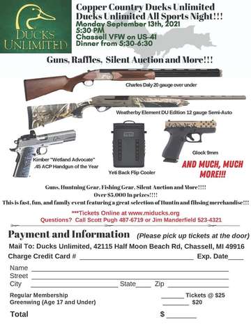 Event Copper Country Ducks Unlimited Sportsman's Night Out