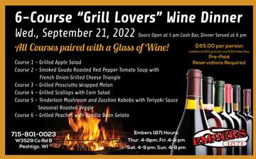 Event 6 Course "Grill Lovers" Wine Dinner