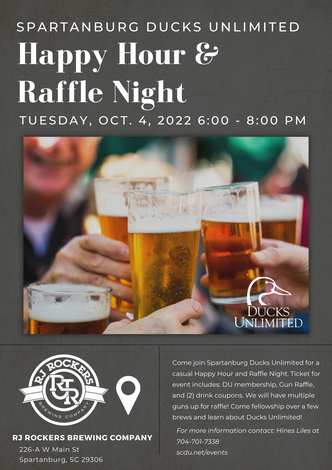 Event Spartanburg DU Happy Hour & Raffle Night with RJ Rockers Brewing Company