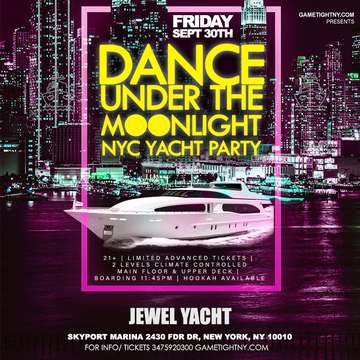 Event Jewel Yacht Dance under the Moonlight NYC Midnight Yacht Friday Party