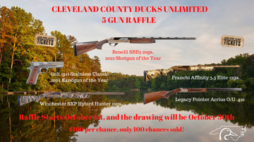 Event Cleveland County Ducks Unlimited 5 Gun Raffle