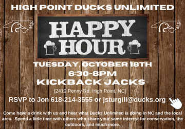 Event High Point Ducks Unlimited Happy Hour
