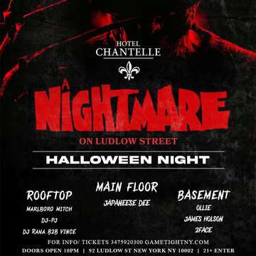 Event Hotel Chantelle Halloween Night General Admission party 2022