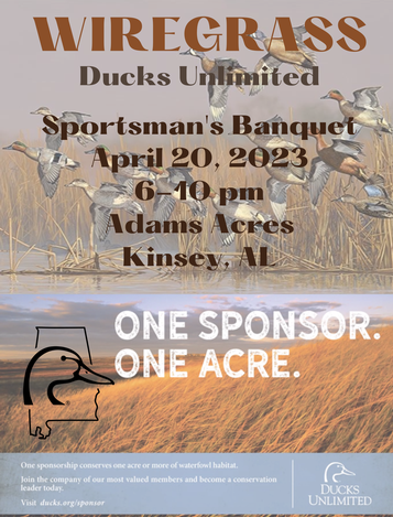Event Wiregrass Chapter of Ducks Unlimited "Sportsman's Night Out"- Kinsey