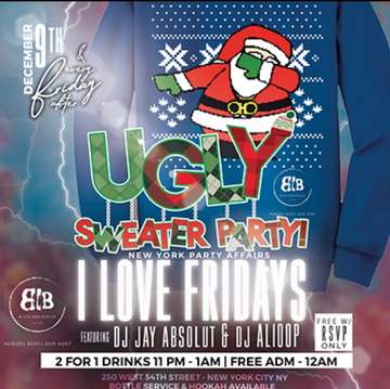 Event I Love Fridays Ugly Sweater Party At Black Iron Burger