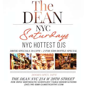 Event The Dean NYC Saturdays General Admission & Birthday Packages 2023