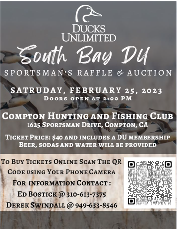 Event South Bay Ducks Unlimited Sportsman's Raffle and Auction