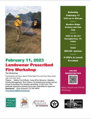 Event Landowner Prescribed Fire Workshop (TPWD)