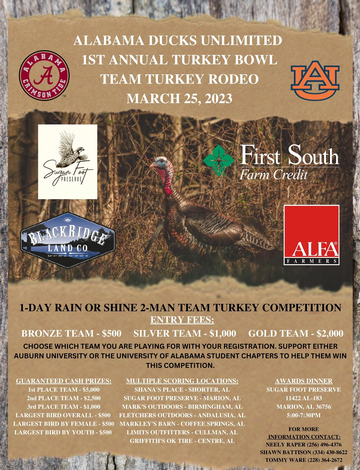 Event Alabama Ducks Unlimited Turkey Rodeo-Team Bama