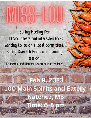 Event MISS-LOU Spring Crawfish Boil Planning Session- Natchez