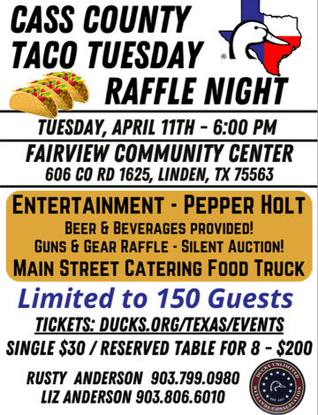 Event Cass County Taco Tuesday Raffle Night
