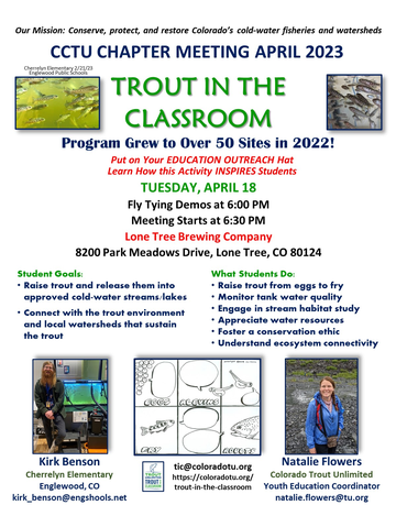 Event Trout in the Classroom - April 2023 CCTU Meeting