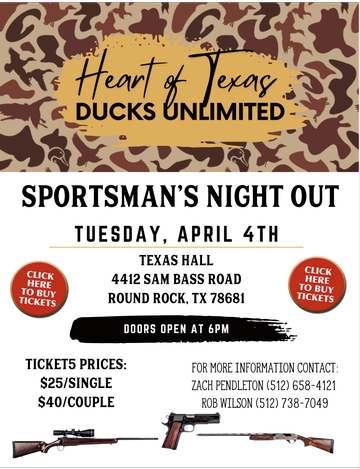 Event Heart of Texas Ducks Unlimited Sportsman's Night Out