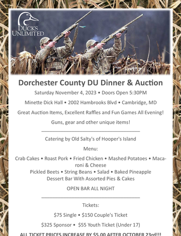 Event 52 Annual Dorchester County DU Dinner & Auction