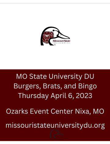 Event MSU Ducks Unlimited Spring Burger, Brats, and Bingo Night