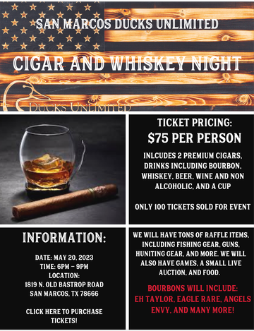 Event San Marcos Ducks Unlimited Cigar and Whiskey Night
