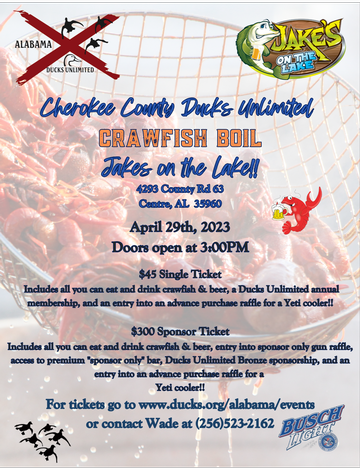 Event Cherokee County Crawfish Boil