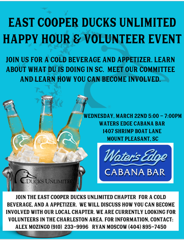 Event East Cooper Ducks Unlimited Spring Happy Hour