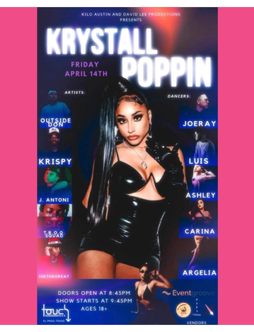 Event Krystall Poppin • Recording Artist & Social Media Personality • Live at Touch Bar El Paso