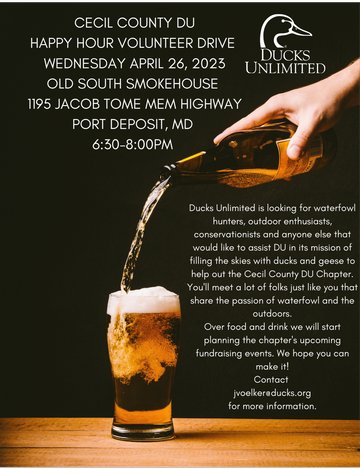 Event Cecil County DU Happy Hour Volunteer Drive