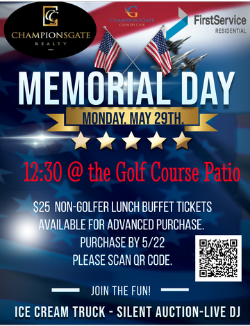 Event Memorial Day Scramble Non-Golfer Food Wristbands ONLY