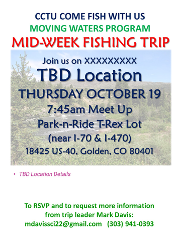 Event CCTU Moving Waters - Mid-Week Fishing Trip - CANCELLED