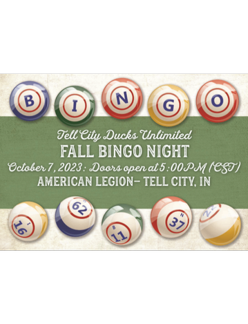 Event Tell City Ducks Unlimited Fall Bingo