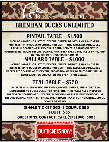 Event Brenham Ducks Unlimited Dinner