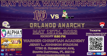 Event Daytona Waverunners vs Orlando Anarchy Women's Tackle Football Game  5/13/2023