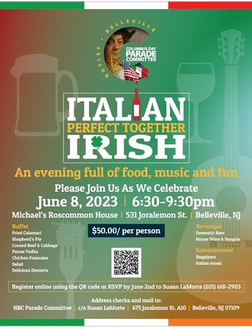 Event Irish & Italian Perfect together “ An evening full of food, music and fun” 