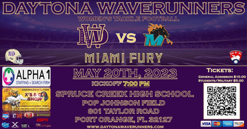 Event Daytona Waverunners vs Miami Fury Women's Tackle Football Game  5/20/2023
