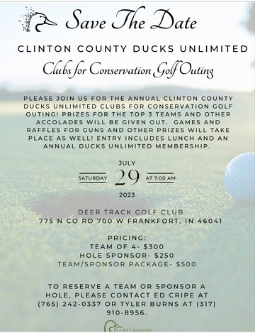 Event Clinton County Ducks Unlimited Clubs for Conservation- SOLD OUT!!!!!