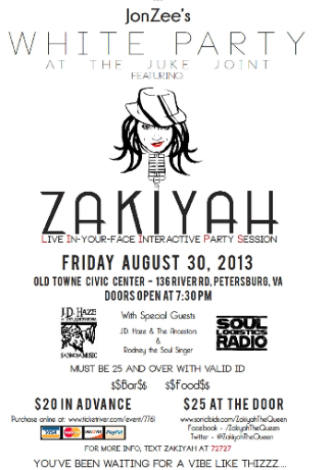 Event JonZee's White Party with Zakiyah
