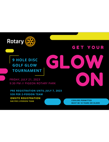 Event Pigeon Rotary Disc Golf Glow Tournament