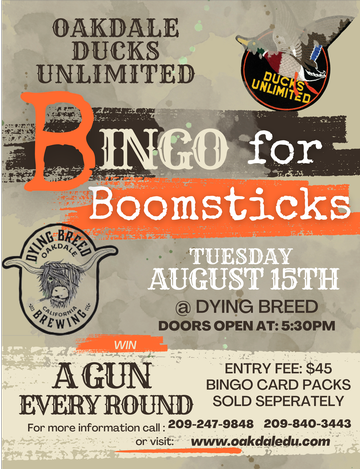 Event Oakdale DU Bingo for Boomsticks- SOLD OUT