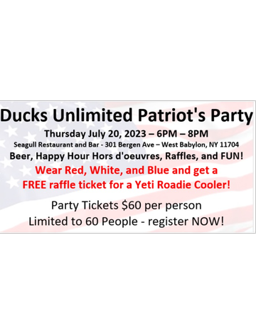 Patriot s Party and Raffle Thu Jul 20 2023